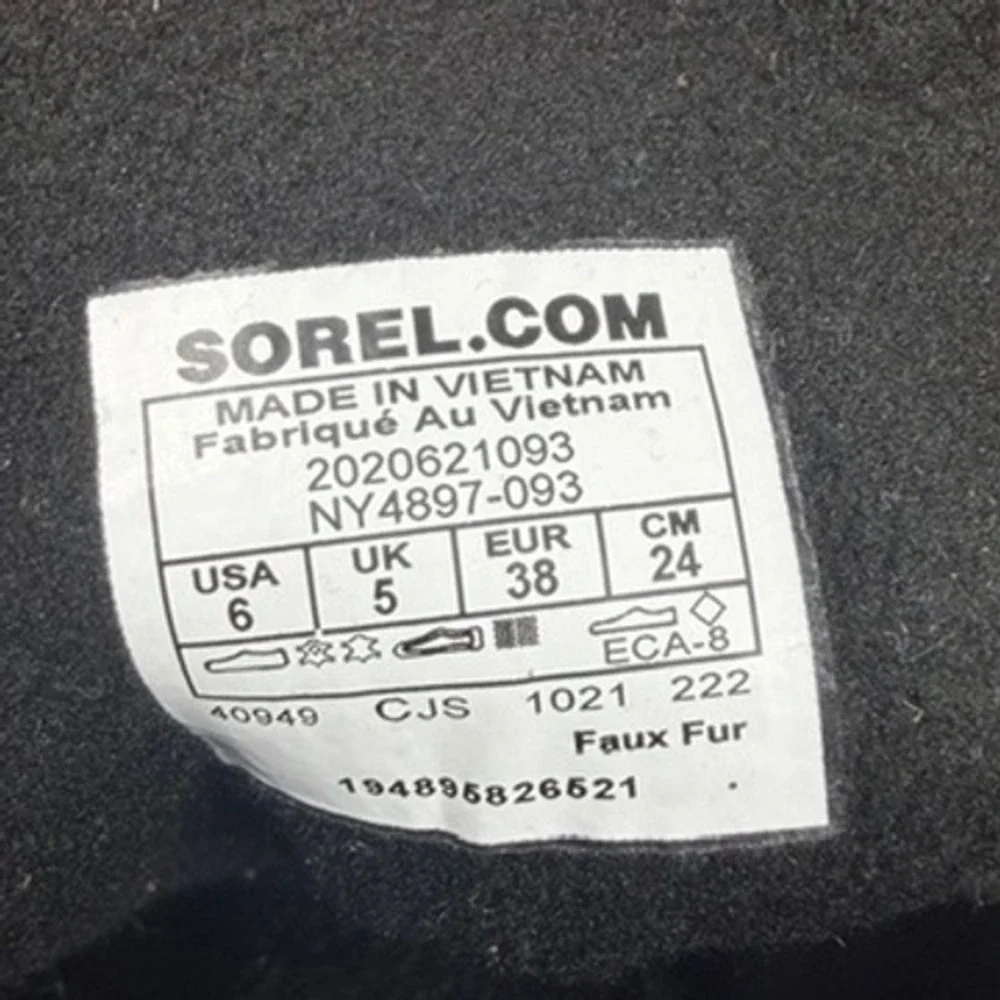 Sorel Explorer Lace Boots Unisex Youth Kids 6 Grey Waterproof Insulated Winter